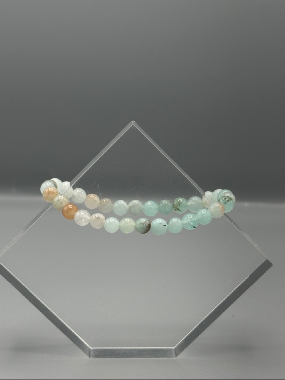 Multicolor Amazonite Beaded Stretch Bracelet - Natural Stone